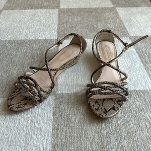 Elie Tahari Genuine Snakeskin Hilary Wedge Sandals - lightly worn - size 39
